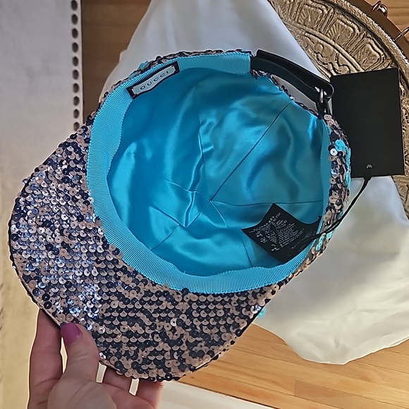 NWT Gucci GG Sequin Baseball Hat Paill Small - Picture 7 of 11